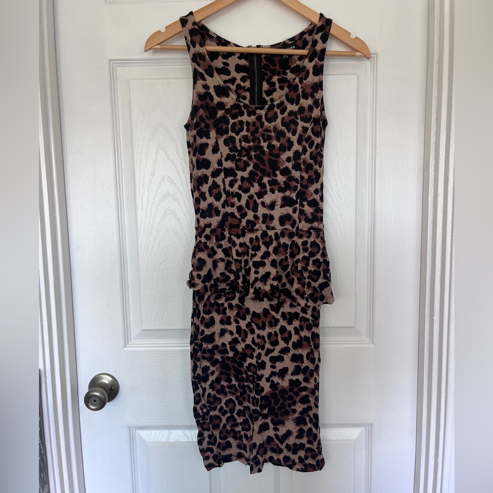 Warehouse Animal Print Midi Dress